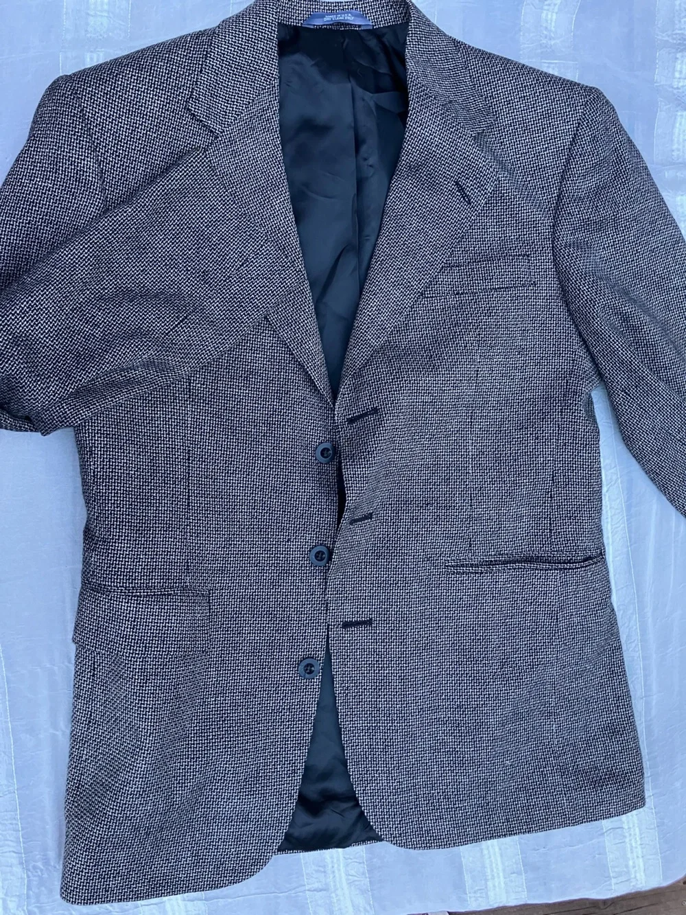 Haggar hand tailored silk & wool men’s suit jacket 38R made in USA